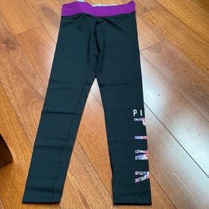 Pink Victoria’s Secret black & purple leggings S